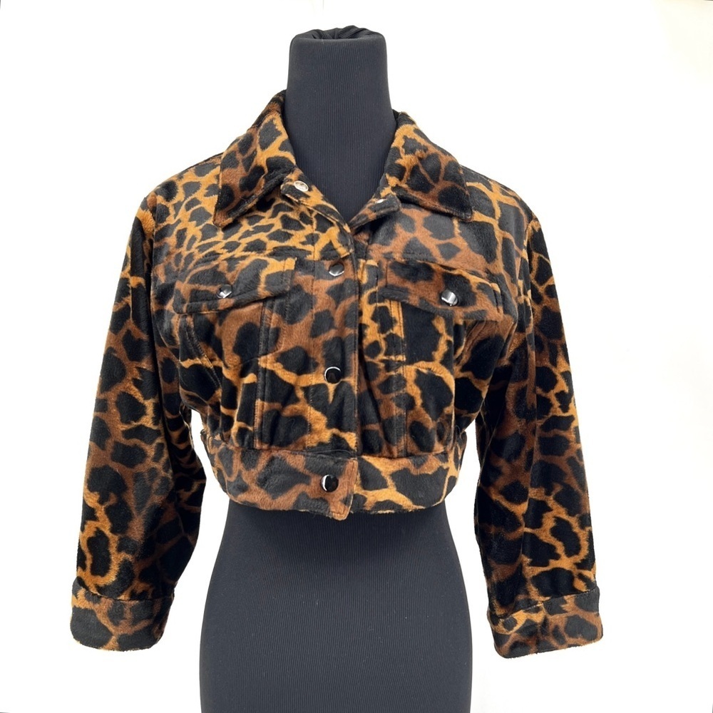 Vintage Betsey Johnson New York Animal Print Crop 90’s Jacket made in USA